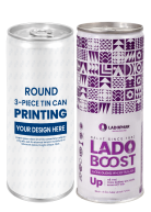 Lon Thiếc In Đựng Nước Thực Phẩm Chức Năng 240ml (Φ50/ 52 x 133)